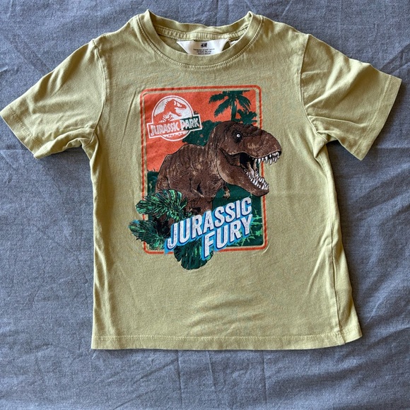 T-shirt Jurassic Park Homme – Beige, Taille M, Graphique, 100% Coton (Très Bon État)